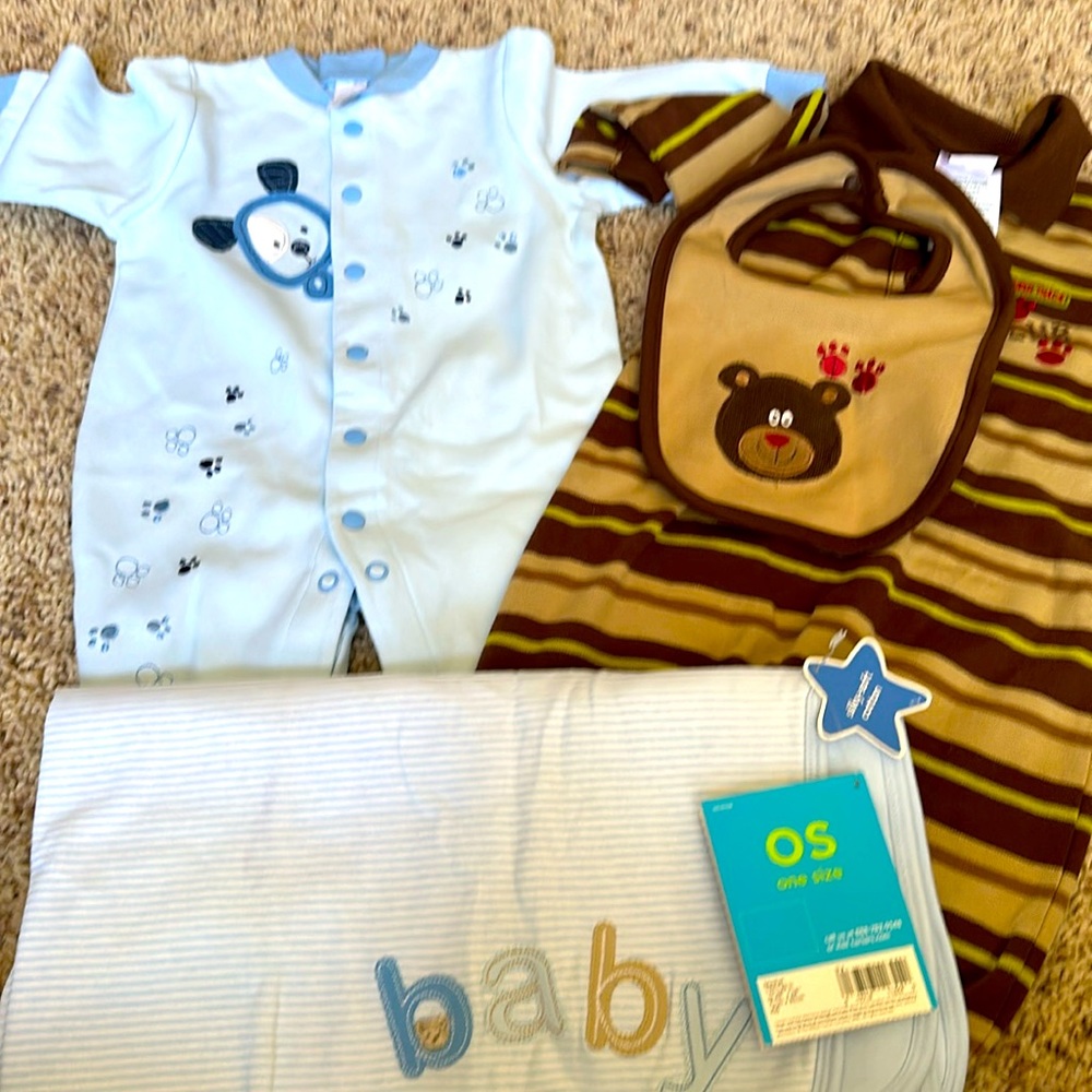 3-6 Month Old Baby Boy Clothes & Blanket